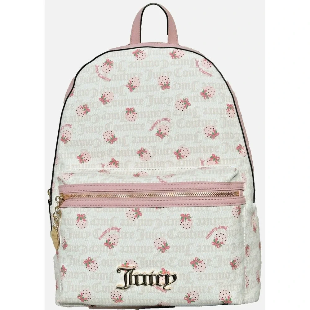 Juicy Couture Large Strawberry Backpack Pink White Berry Sweet Bag NWT Y2K